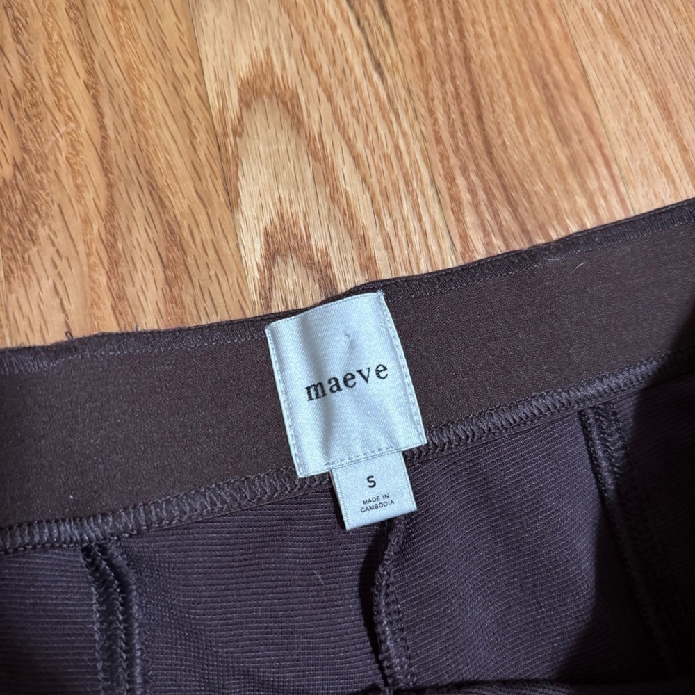 Anthropologie Maeve Flare ribbed brown pants - Picture 3 of 4